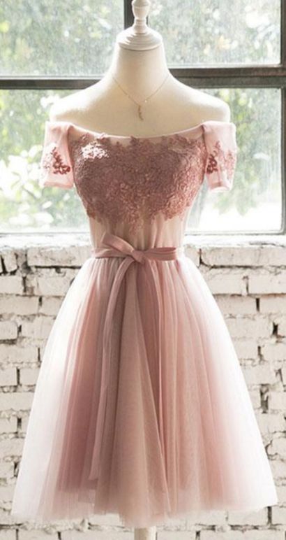 Lace Tulle Short Prom Dress, Homecoming Dress