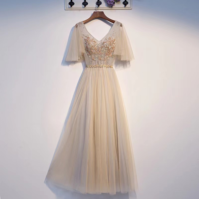 Pretty Evening Dress, Long Elegant Prom Gown, Fairy Bridesmaid Dress