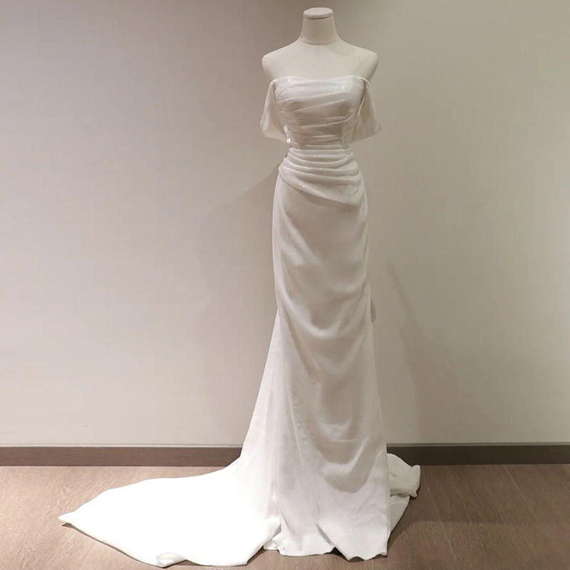 Light Wedding Dresses Senior Sense Of A One-shoulder Out Of Doors Dress Bridal Gown