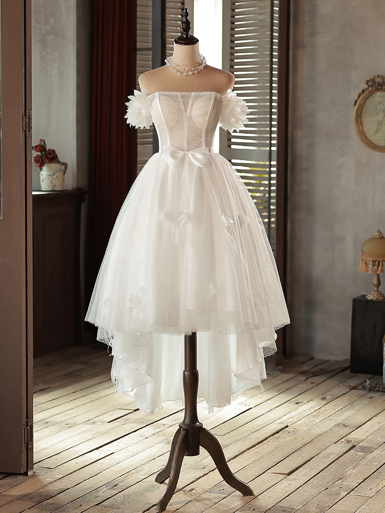 Small Bride Breasted Sweet Light Luxury Niche Engagement Dresses Short Princess Light Wedding Dresses Female