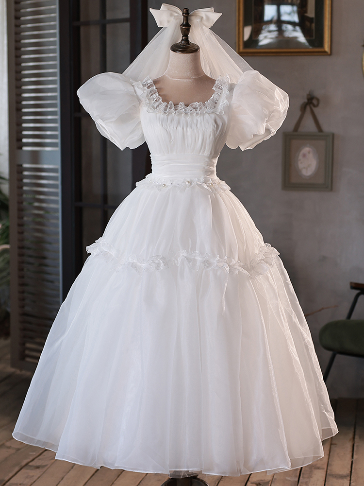Light Wedding Dress Princess Senior Sense Of Light Luxury Sweet Little White Dress Photo Studio Dresses Female
