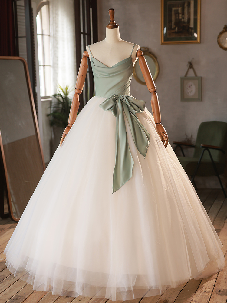 Light Wedding Dress Simple Light Luxury Senior Sense Bow Studio Theme Dress