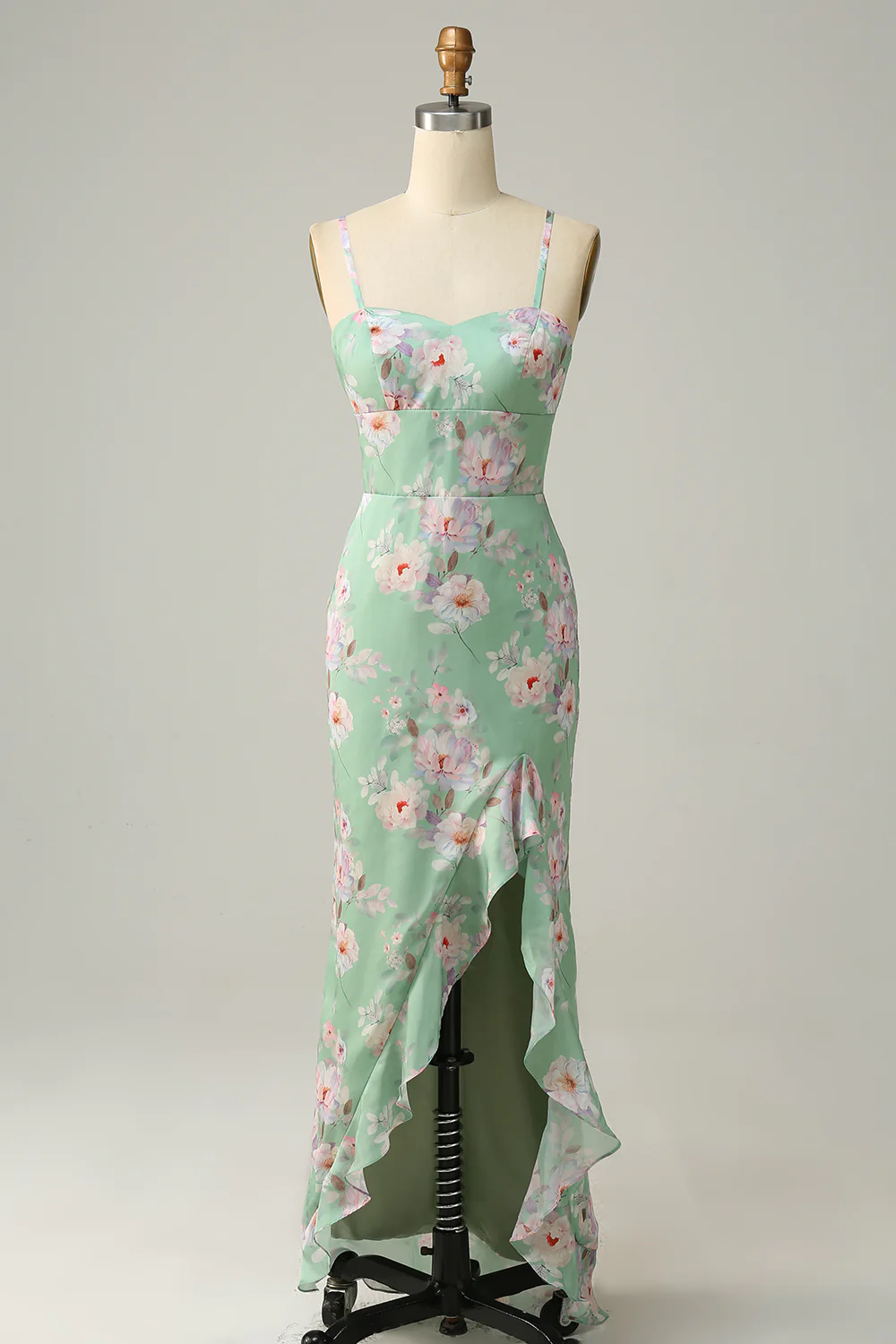 slim fit dress slacks Green Leaf Embroidered White Tulle Gown with V-Neck and Flutter Sleeves Ivory / Above Knee / Custom Size main image 1