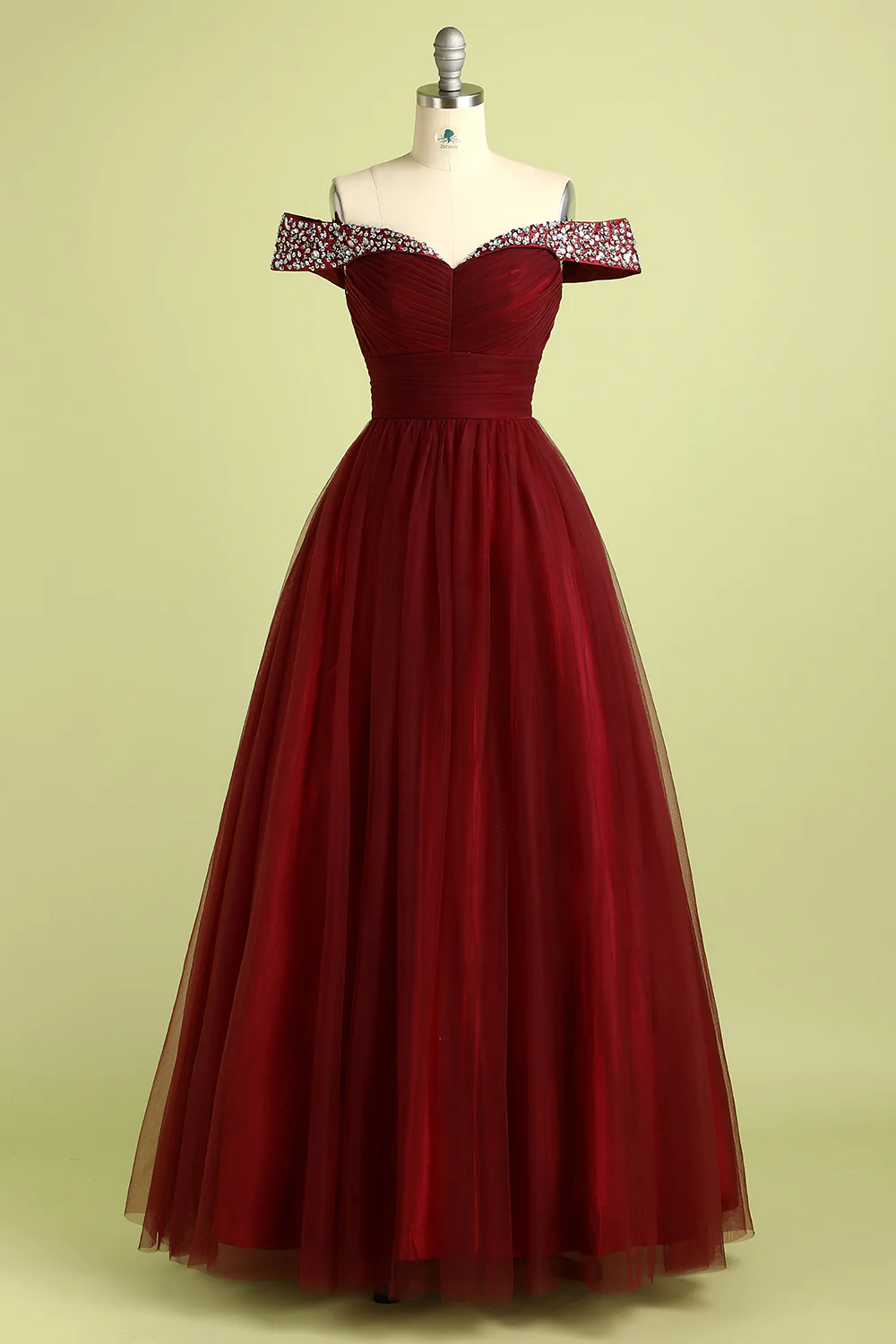 Burgundy Ball Gown Sleeveless Evening Dresses on Luulla