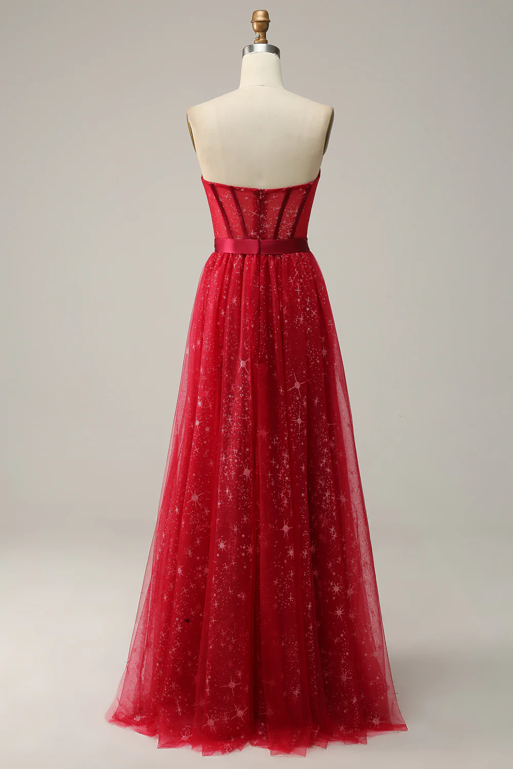 Elegant Red Dress Tulle Christmas Prom Dresses Elegant Design Dress Short  Sleeve Pleated Two-piece Evening