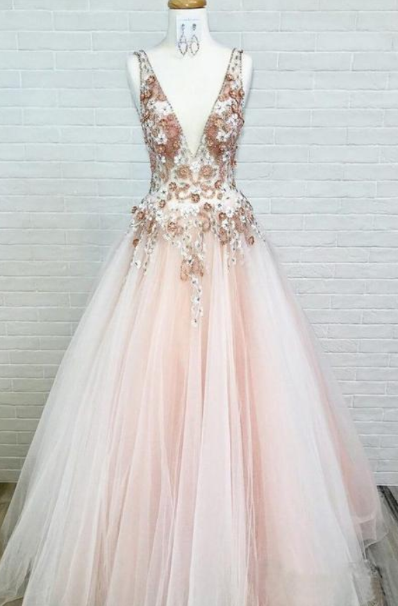Prom Dresses, Prom Dress Low Cut, Formal Ball Dress, Evening Dress