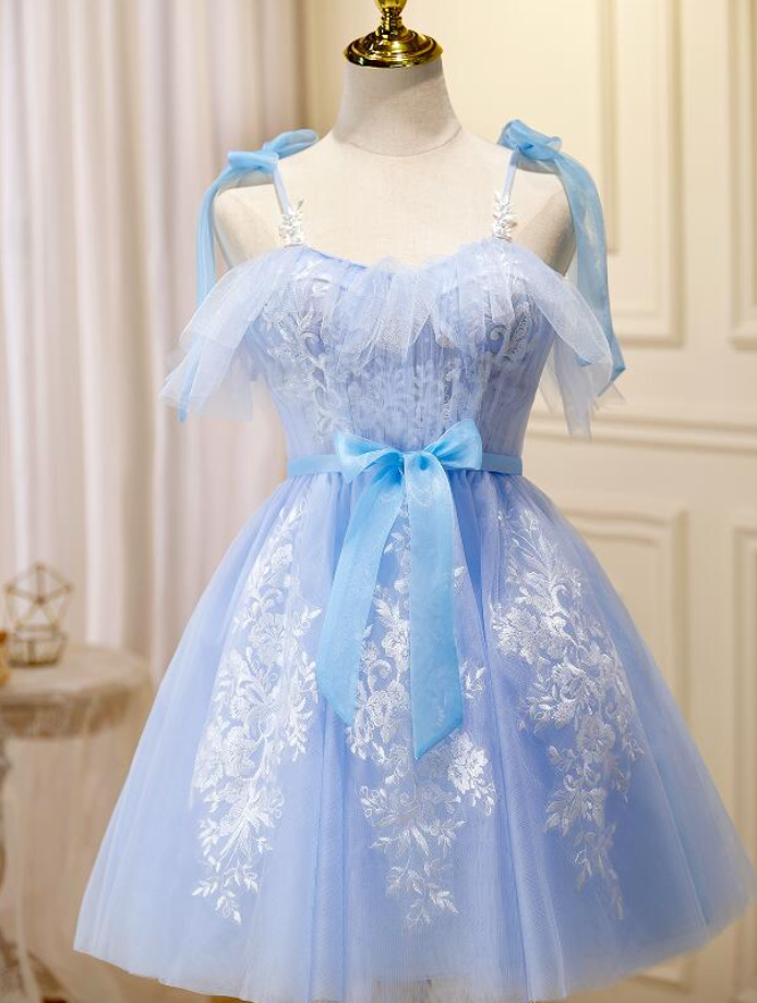 Homecoming Dresses,cute Blue Short Party Dress Homecoming Dress