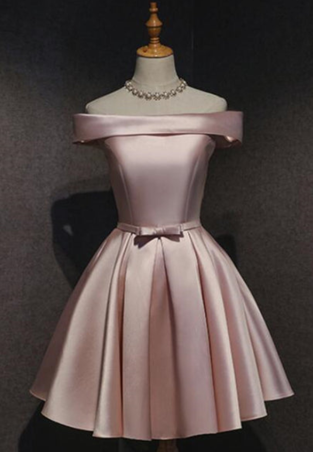 Homecoming Dresses,pink Off Shoulder Homecoming Dress, Pink Party Dress