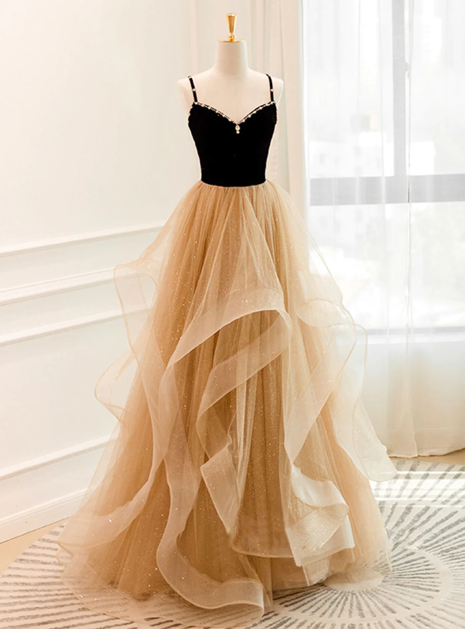 Prom Dresses,champagne Evening Dress, Style, Spaghetti Strap Party Dress