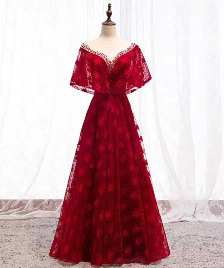 Prom Dresses,red Party Dress , Elegant Party Dress,unique Evening Dress