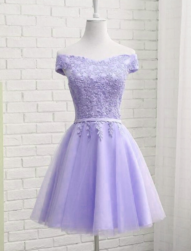 Homecoming Dresses,light Purple Tulle Graduation Dress,short Homecoming Dress , Cute Birthday Dress