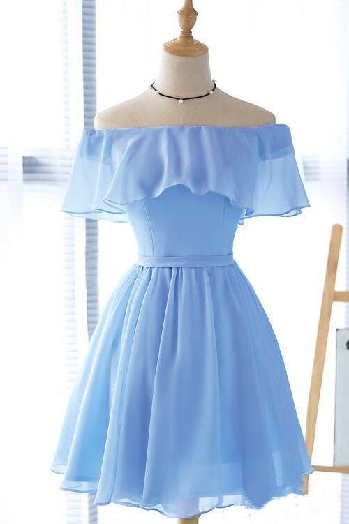 Homecoming Dresses,cute Blue Short Bridesmaid Dress