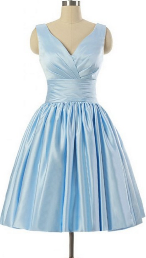 Homecoming Dresses,short Blue Vintage Party Dress