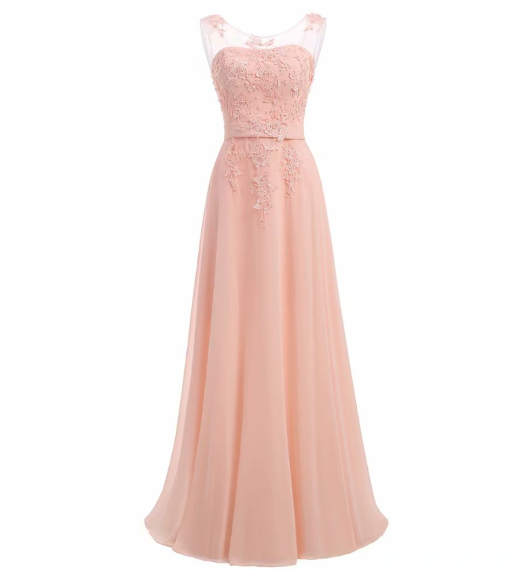 Prom Dresses,pink Prom Dresses Chiffon Formal Wedding Party Dress Long A Line Formal Gowns