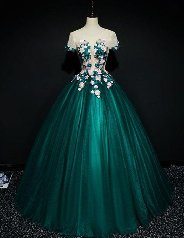 Prom Dresses,short Sleeves Fairy Tale Formal Occasion Dress