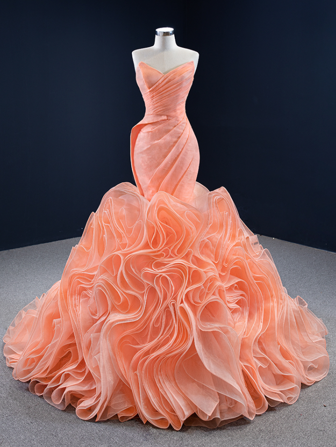 Prom Dresses,orange Dresses Super Fairy Dream Tulle Prom Dresses, Host Dresses，party Dresse
