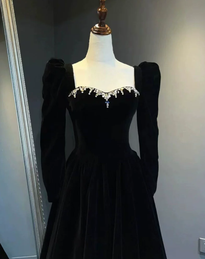 Prom Dresses,party Dresses, French Hepburn Style Black Dresses, Homecoming Dresses, Party Dresses