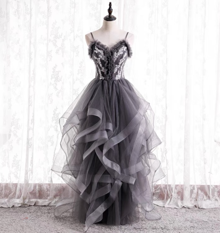 Prom Dresses,spaghetti Strap Evening Dress, , Fairy Temperament Irregular Dress