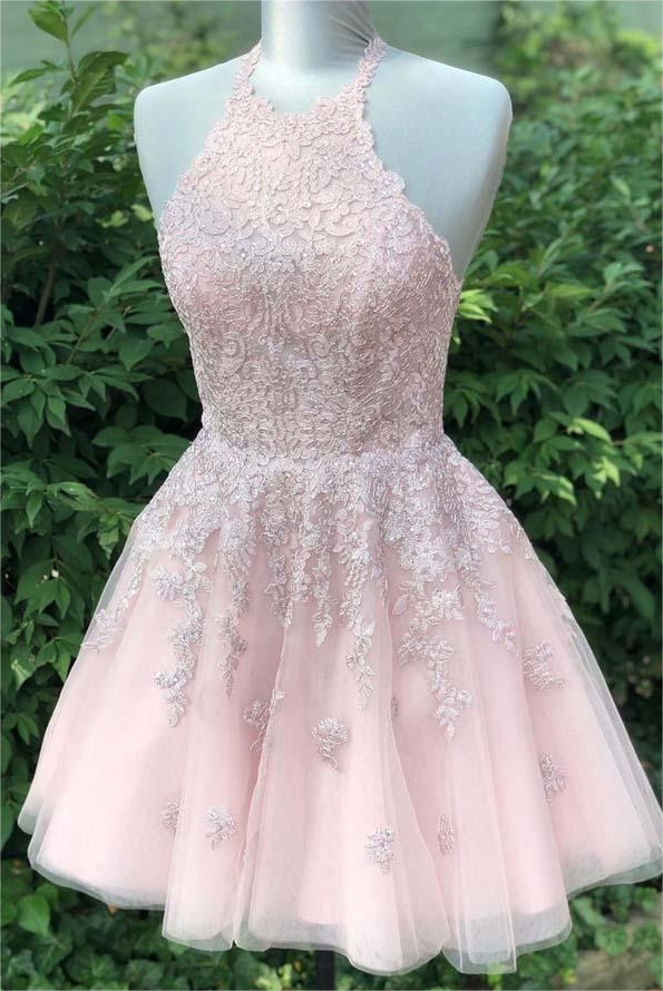 slim fit dress slacks Lavetir A-Line/Princess Halter Short/Mini Elegant Homecoming Dresses with Ruffles & Bow Belt 2026