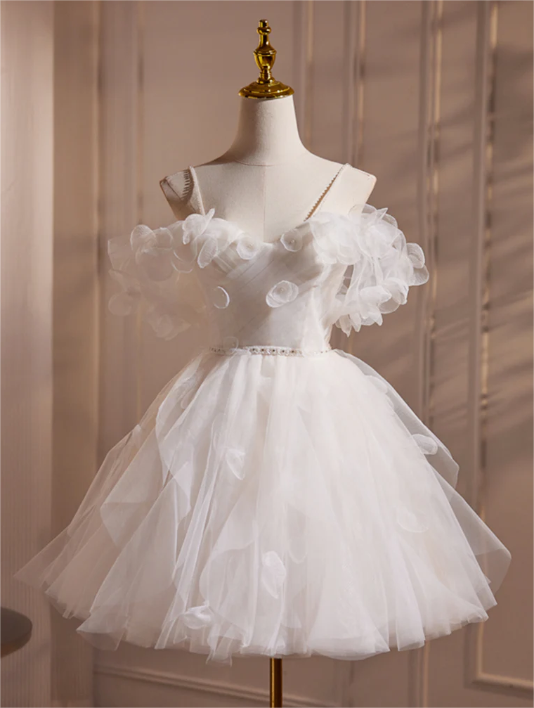 white short dresses for homecoming Applique Short Homecoming Dresses,Unique Homecoming Dresses,Prom Dresses  for Teens, Princess Homecoming Dresses,220026 main image 0