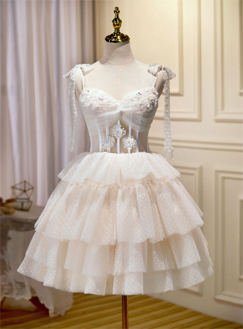cute puffy homecoming dresses Puffy Tulle Off Shoulder Green Short Prom Dress, Green Cute Homecoming –  toptby main image 1