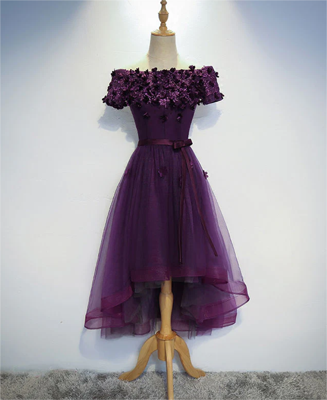 Cute Purple High Low Cocktail Dress, Purple Homecoming Dresses 2025 on  Luulla