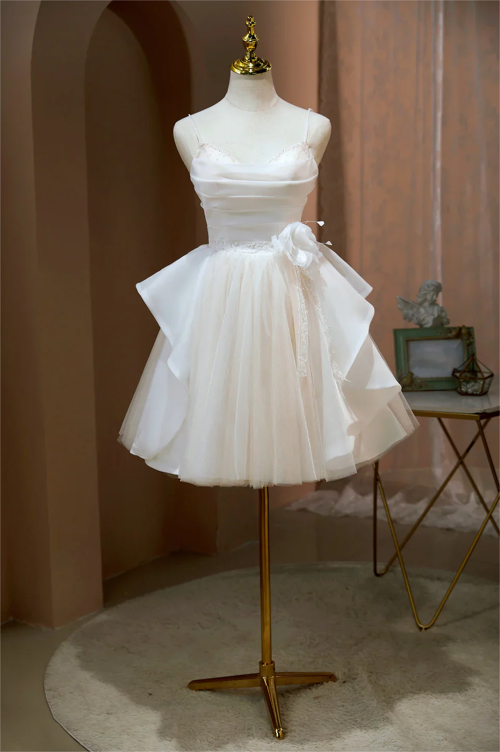A-line Spaghetti Straps Beading Tulle Homecoming Dresses Short Cocktail  Dress 2025 on Luulla