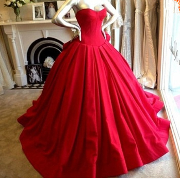 Evening Dresses,red Evening Dresses,classic Prom Dress, Ball Gown,floor Length Evening Dress,princess Evening Dress,beautiful Evening Dress,satin