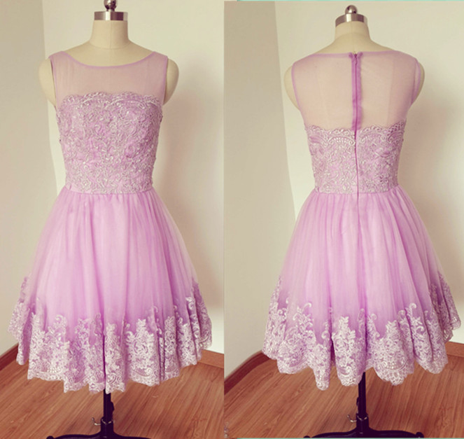 Real Made Appliques Homecoming Dresses,o-neck Graduation Dresses,homecoming Dress,short/mini Tulle Homecoming Dress