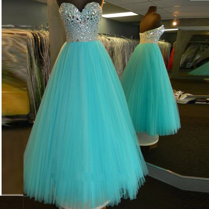 Sweetheart Beaded Ball Gown Prom Dresses,mint Quinceanera Dresses,open Back Evening Dresses,long Prom Dress