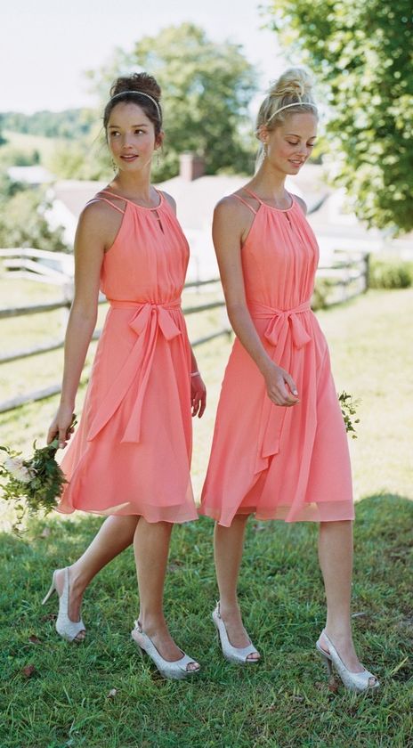 coral reef bridesmaid dresses