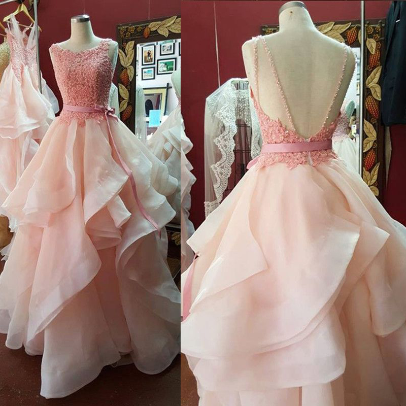 Prom Dresses,princess Prom Dress,ball Gown Prom Gown,pink Prom Gown,elegant Evening Dress,evening Gowns, Party Gowns With Lace