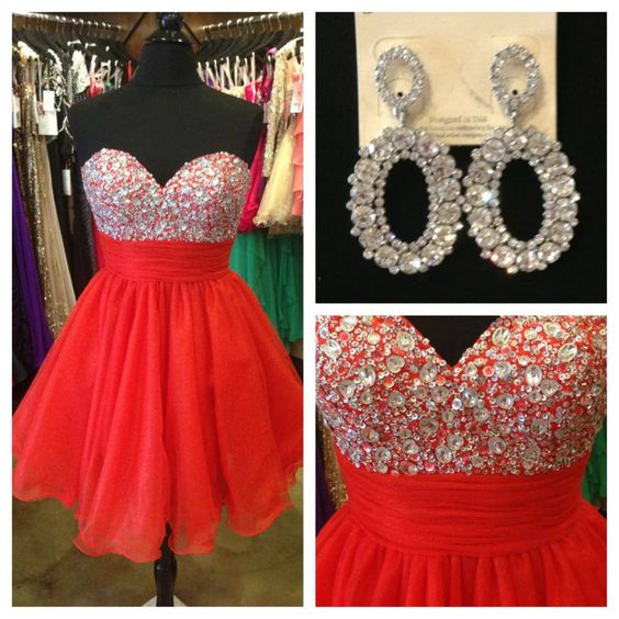 Red Homecoming Dress,short Homecoming Dresses,tulle Homecoming Gown,party Dress,sparkle Prom Gown,cocktails Dress,bling Homecoming Dress