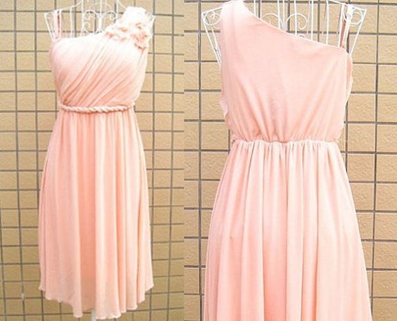 Blush Pink Homecoming Dress,one Shoulder Homecoming Dresses,homecoming Gowns,prom Gown,blush Pink Sweet 16 Dress,homecoming Dress,cocktail
