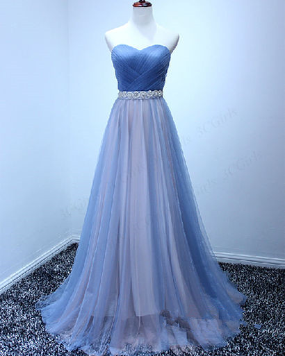 Prom Dresses,evening Dress,beautiful Tulle Handmade Sweetheart Long Prom Dress, Prom Gowns, Evening Dresses