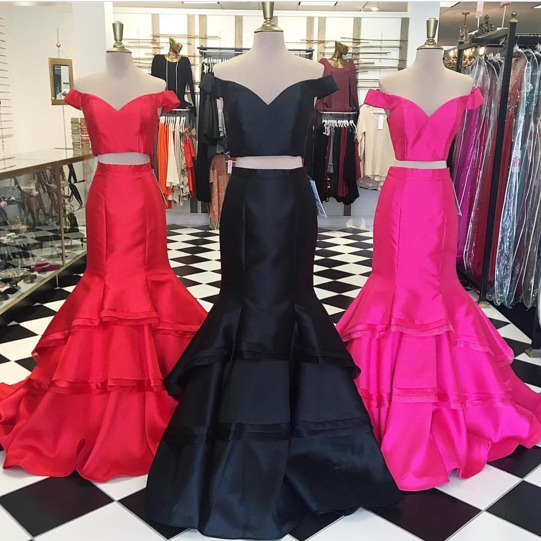 Prom Dresses,evening Dress, Prom Dress,modest Prom Dress,two Piece Mermaid Prom Dresses,satin Evening Gowns,prom Dress 2017 Sexy,long Formal