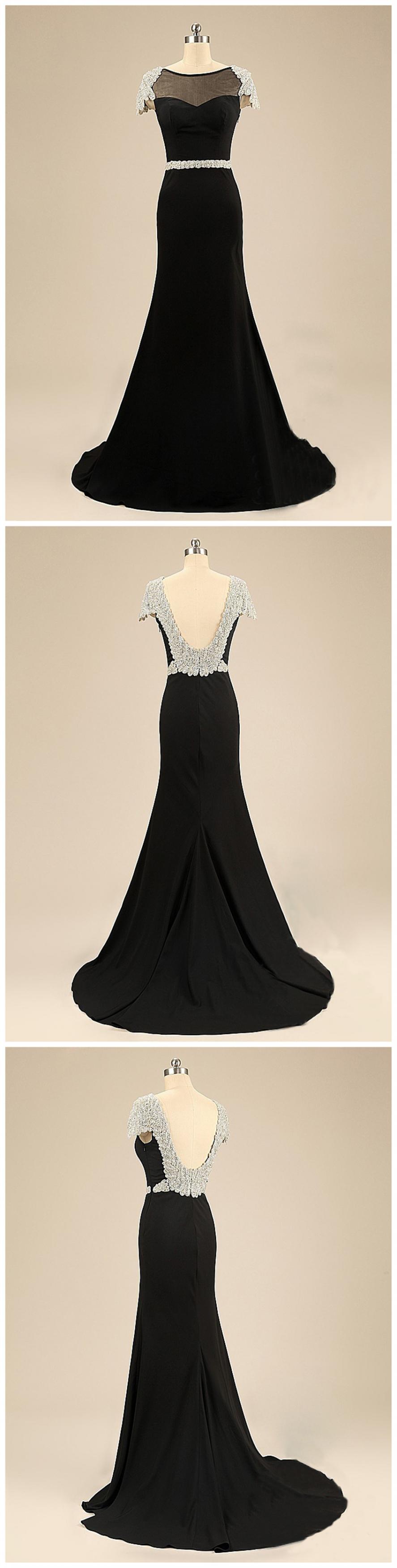 Prom Dresses,Evening Dress,Party Dresses,Black Prom Dresses,Backless Prom Dress,Chiffon Prom Dress,Mermaid Prom Dresses,2017 Formal Gown,Open Back Evening Gowns,Open Backs Party Dress,Prom Gown For Teens