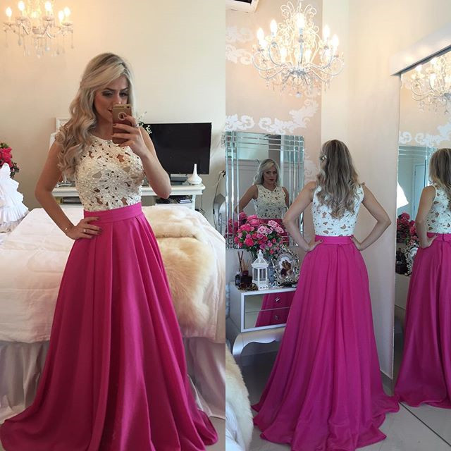 burgundy and white prom dress