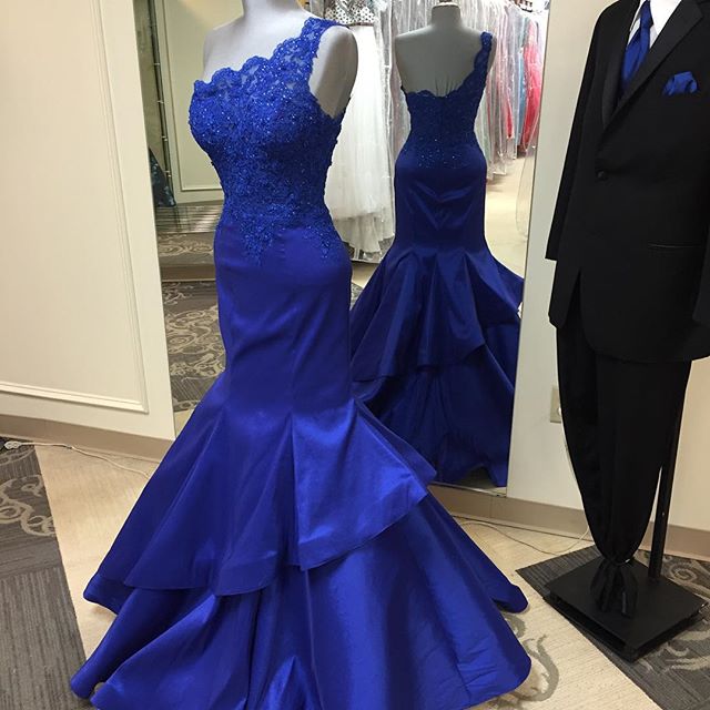 Prom Dresses,evening Dress,party Dresses,mermaid Prom Gown,royal Blue Prom Dresses,one Shoulder Evening Gowns,simple Formal Dresses,one Shoulder