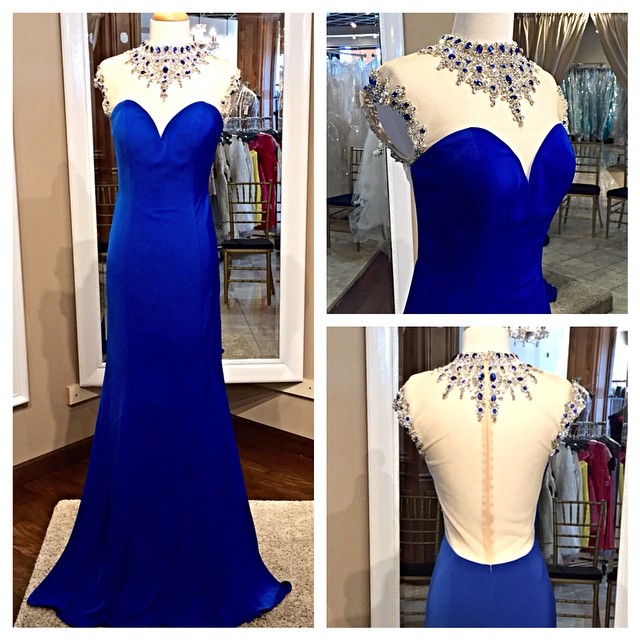 Prom Dresses,evening Dress,party Dresses,royal Blue Prom Dresses,royal Blue Prom Dress,beaded Formal Gown,beadings Prom Dresses,evening
