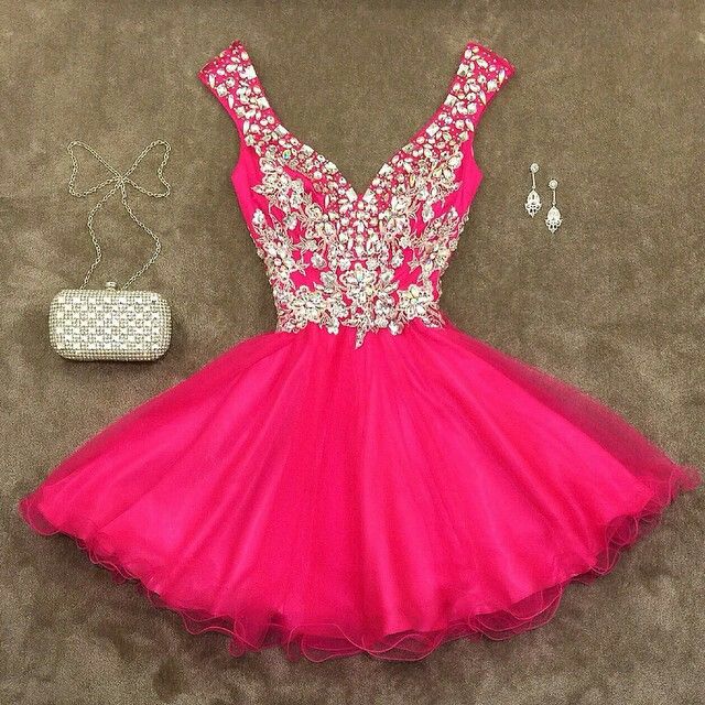 Homecoming Dresses,pink Homecoming Dresses,chiffon Homecoming Gowns,bling Party Dress,short Prom Dress,silver Beading Sweet 16 Dress,sparkly