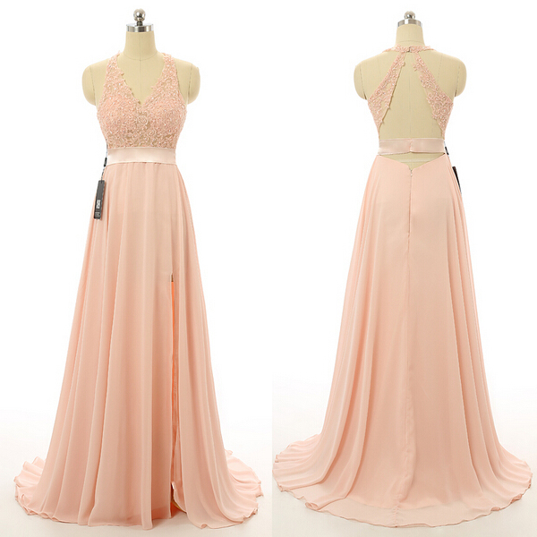 Prom Dresses,evening Dress,party Dresses, Prom Dresses,blush Pink Evening Gowns,sexy Formal Dresses,chiffon Prom Dresses,2017 Fashion Evening