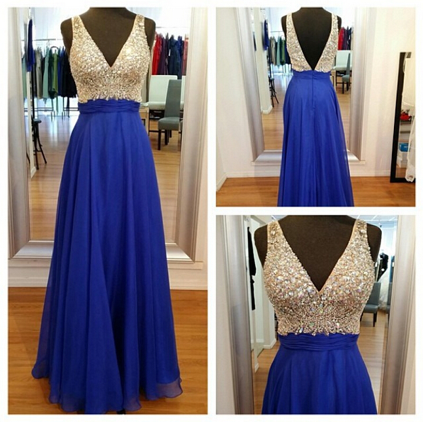 Prom Dresses,evening Dress,party Dresses,backless Prom Dresses,open Back Prom Gowns,royal Blue Prom Dresses 2017,2017 Prom Dresses,chiffon Open