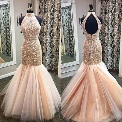 Prom Dresses,evening Dress,party Dresses,champagne Prom Dresses,mermaid Prom Gowns,tulle Prom Dresses,beading Prom Dresses,mermaid Prom Gown,2017