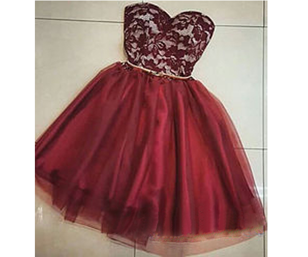 Homecoming Dresses,burgundy Homecoming Dress,chiffon Homecoming Dresses,short Prom Dress,strapless Evening Dress,summer Lace Prom Dress,simple