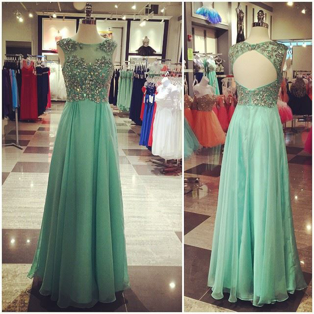 Prom Dresses,evening Dress,party Dresses,mint Green Prom Dresses,backless Evening Gowns,sexy Formal Dresses,beaded Prom Dresses,2017 Fashion