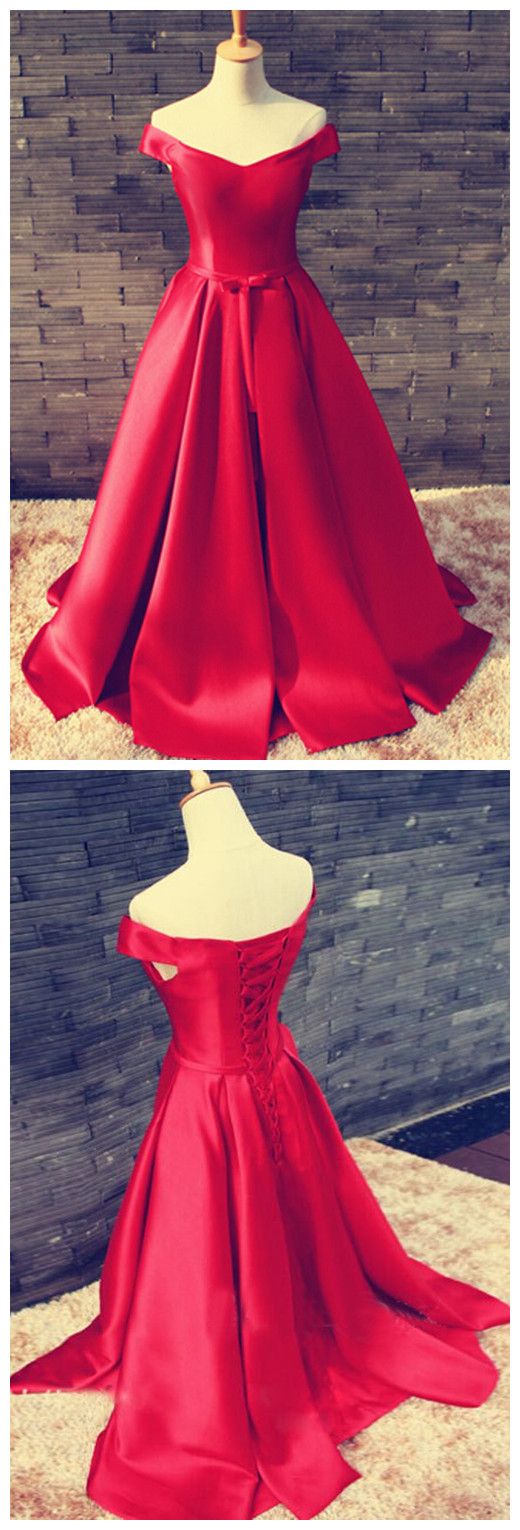 Prom Dresses,evening Dress,party Dresses,red Prom Dresses,satin Prom Dress,off The Shoulder Prom Dresses,formal Gown,sexy Evening Gowns,red Party