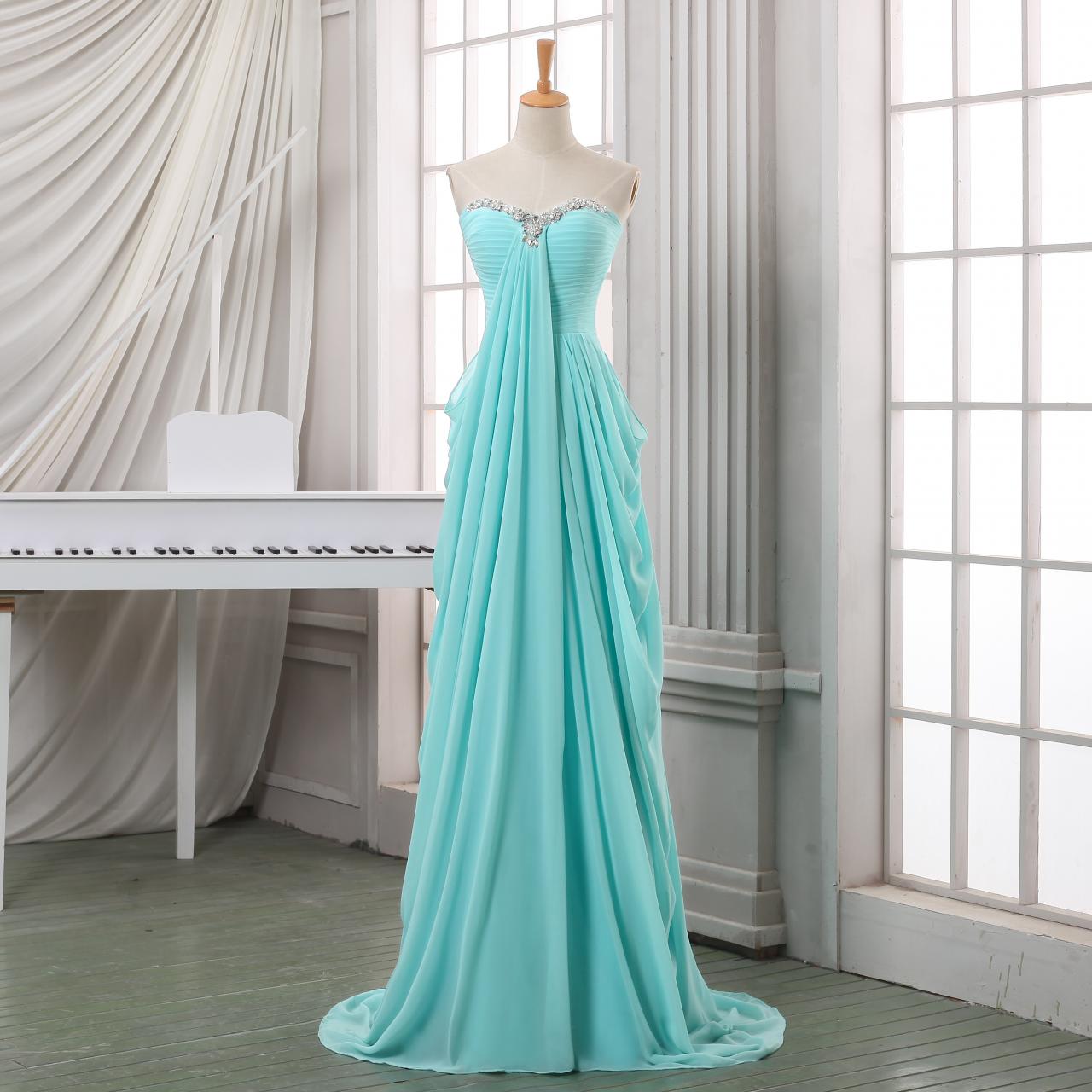 Prom Dresses,evening Dress,party Dresses,long Pleated Chiffon Prom Dress,a Line Sweeetheart Prom Dress,baby Blue Chiffon Long Prom Dresses,formal