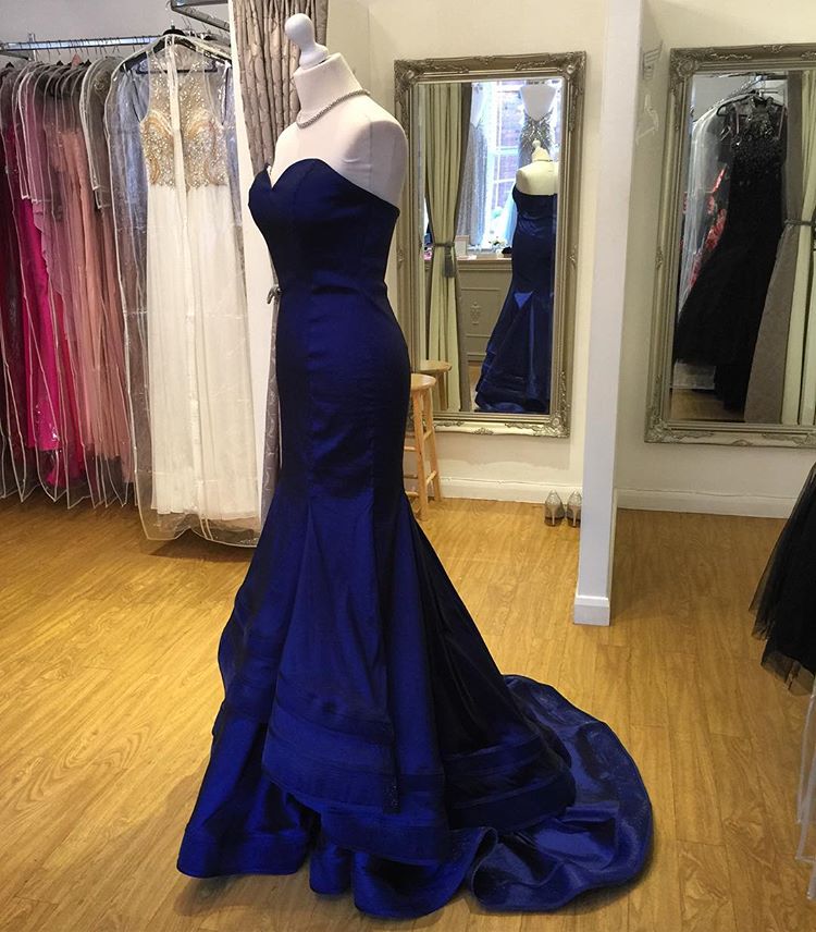 Prom Dresses,evening Dress,party Dresses,royal Blue Sweetheart Mermaid Prom Dress, Evening Gown ,long Dress Layered Skirt
