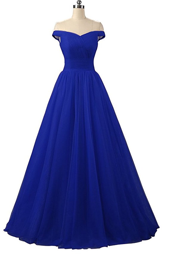 Prom Dresses,evening Dress,party Dresses,a Line Two Piece Halter Long Royal Blue Pleated Prom Dress